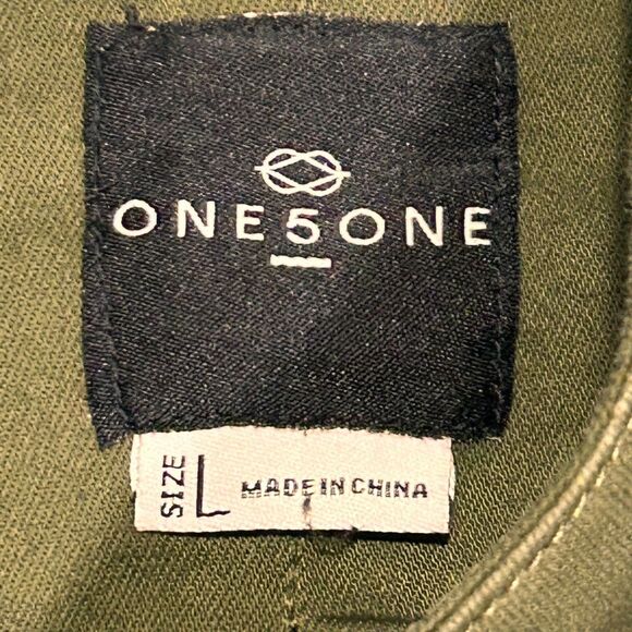 One 5 One Floral Embroidered Jacket Sz Large Retro Style Army Green - Picture 7 of 11